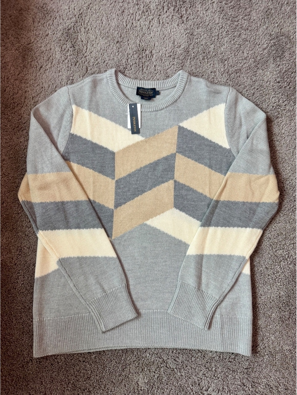 Pendleton Women's Wool Geometric Pattern Pullover Sweater Size L